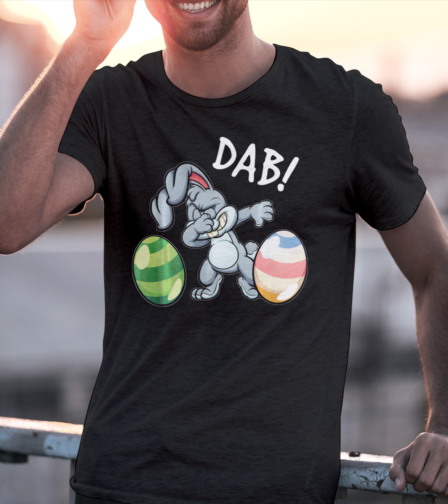Easter Bunny Dab With Colorful Eggs T-Shirt