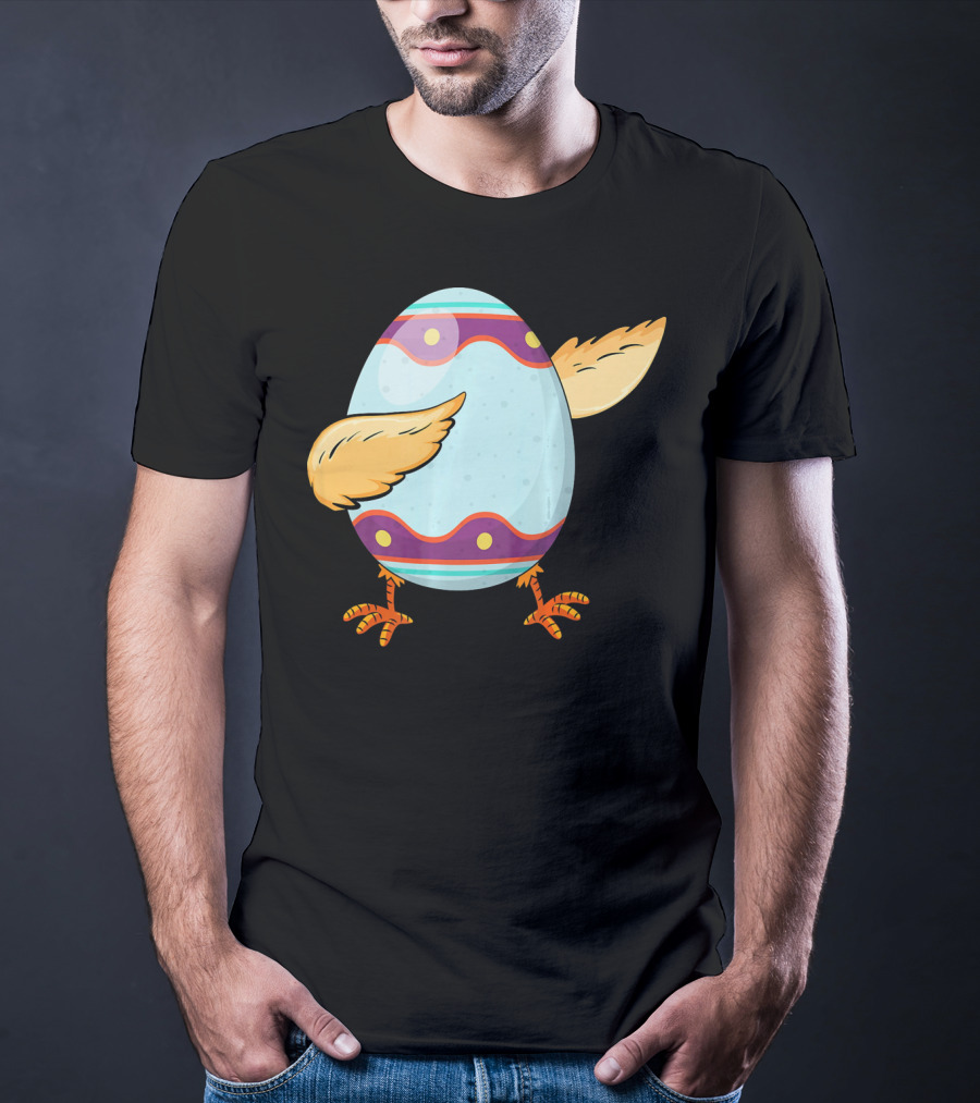 Happy Easter Day Funny Dabbing Egg With Wings And Feet T-Shirt