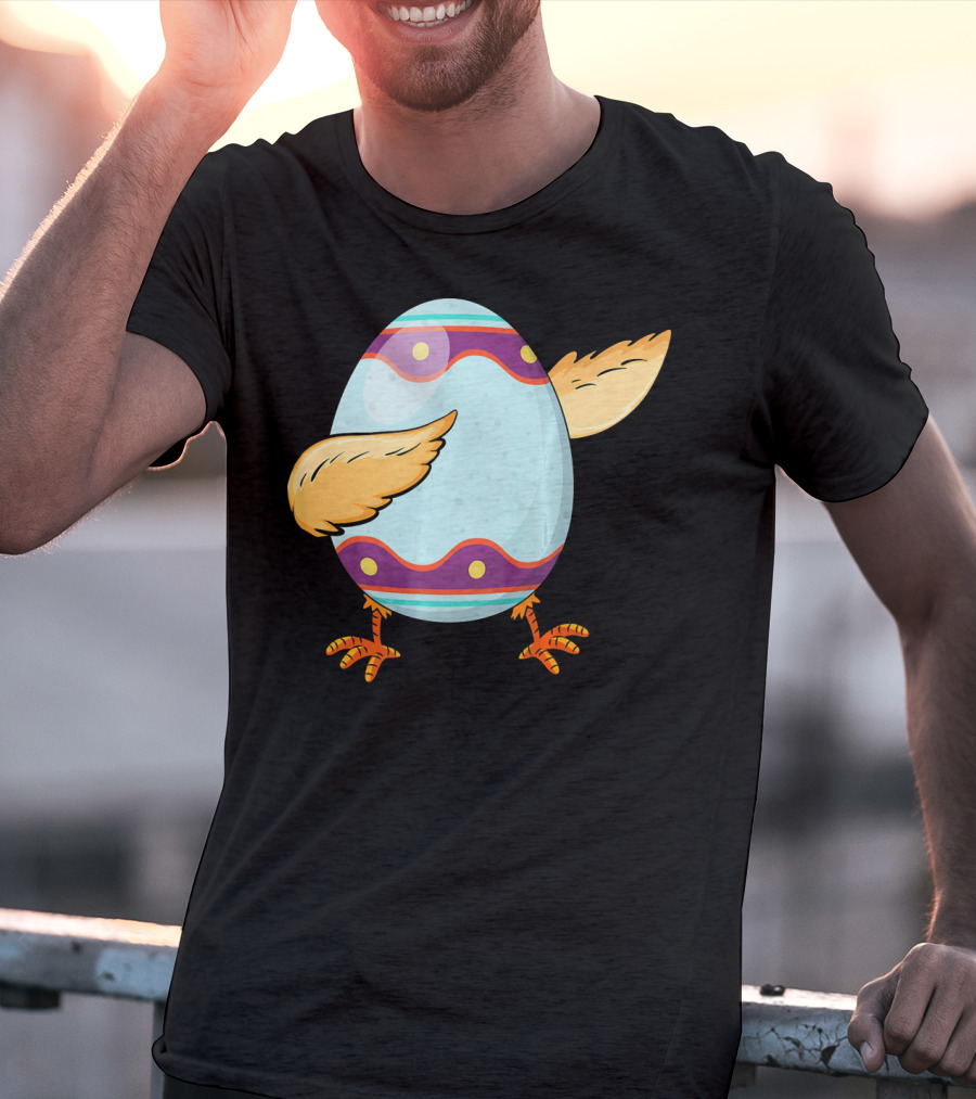 Happy Easter Day Funny Dabbing Egg With Wings And Feet T-Shirt