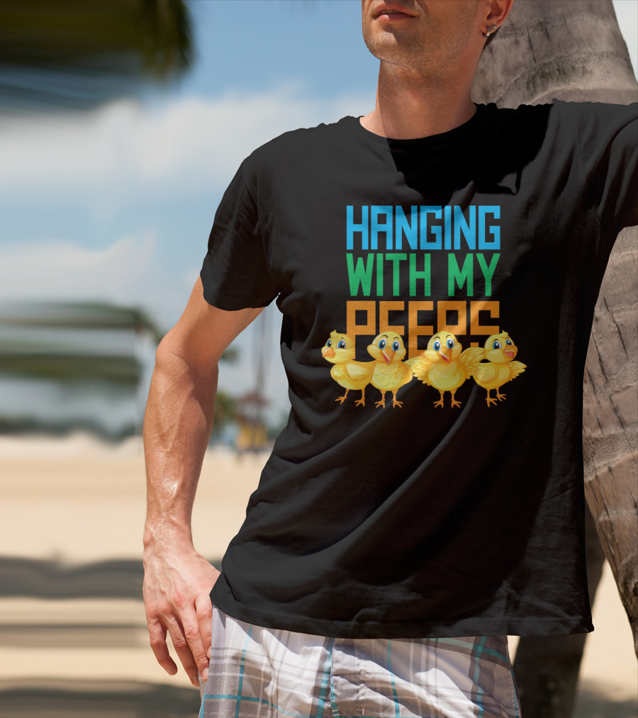 Hanging With My Peeps Easter Chicks Colors T-Shirt