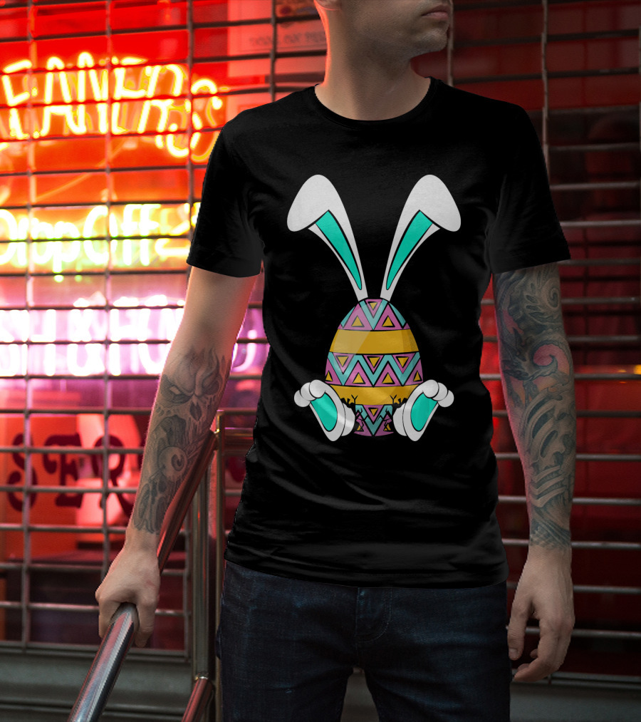 Easter Egg Rabbit Bunny Ears And Legs Colorful T-Shirt