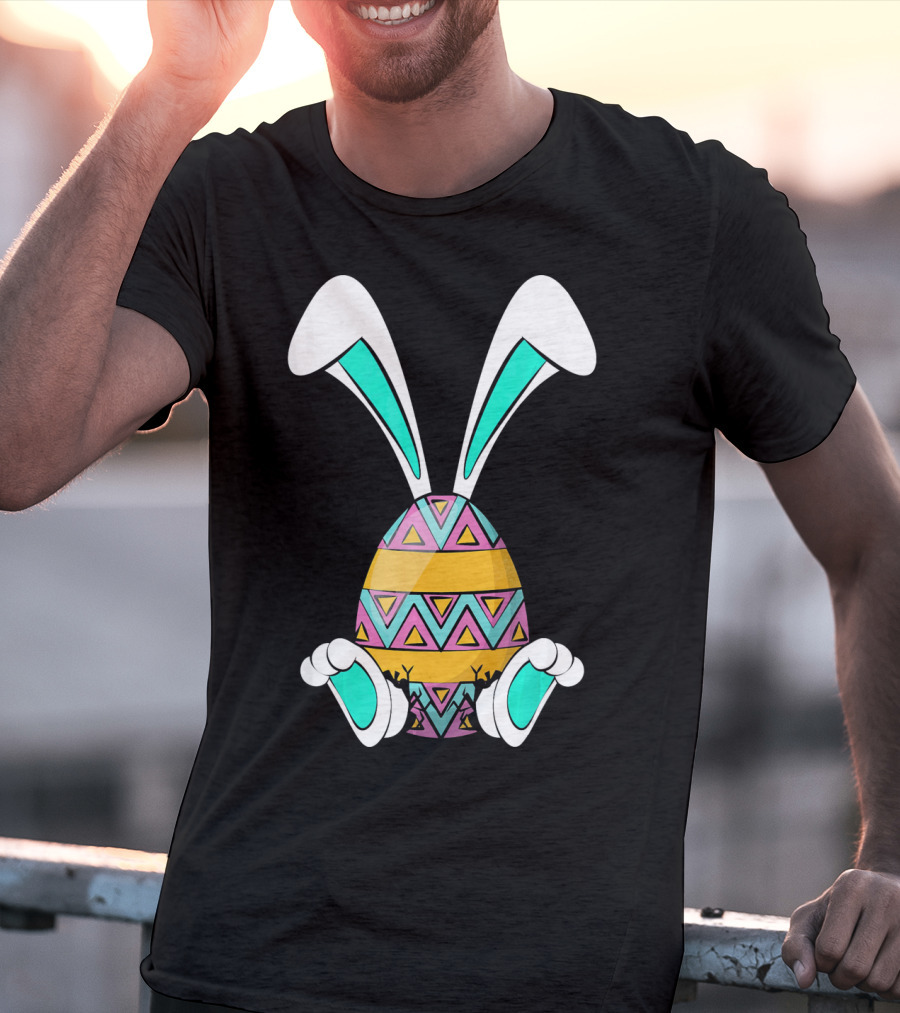 Easter Egg Rabbit Bunny Ears And Legs Colorful T-Shirt