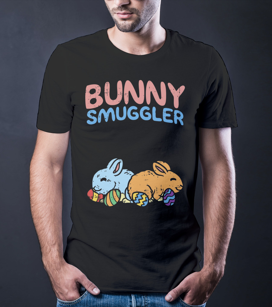 Bunny Smuggler Twins Easter Pregnancy T-Shirt