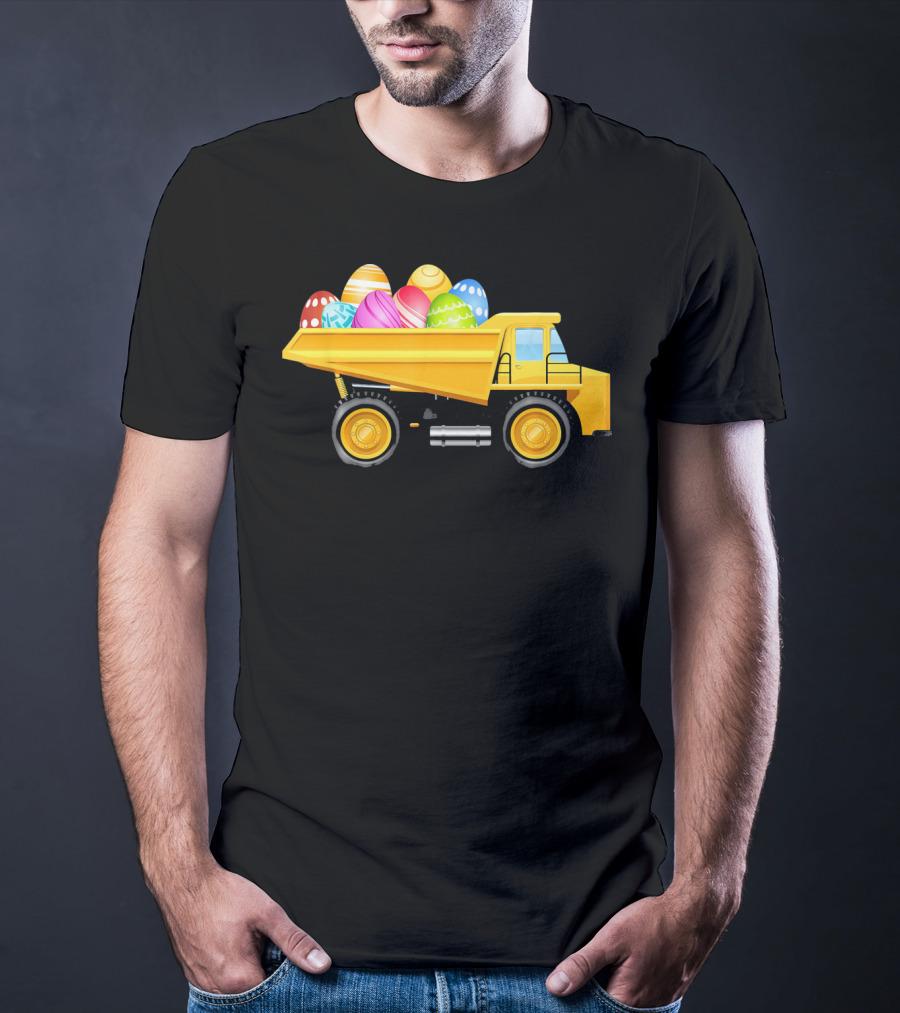 Dump Truck Carrying Colorful Easter Eggs T-Shirt