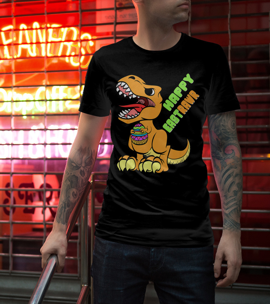 Happy Easter Rex Dinosaur Holding Egg T-Shirt