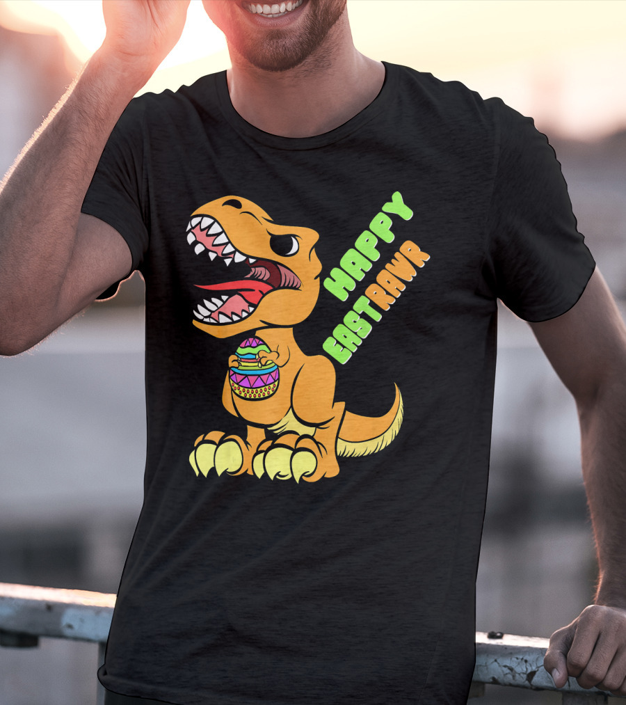 Happy Easter Rex Dinosaur Holding Egg T-Shirt
