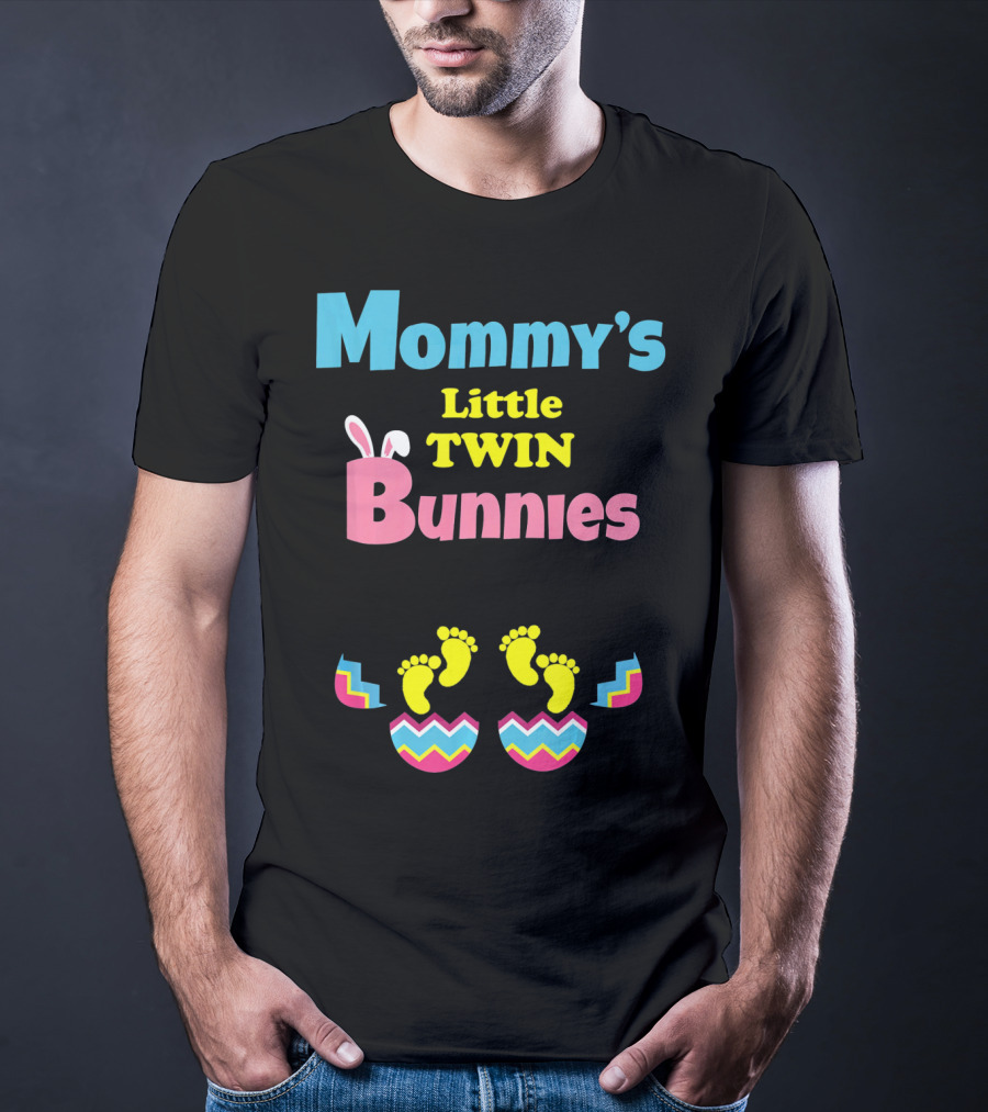 Mommy's Little Twin Bunnies Easter Expecting Mom Twins Pregnancy Ann T-Shirt