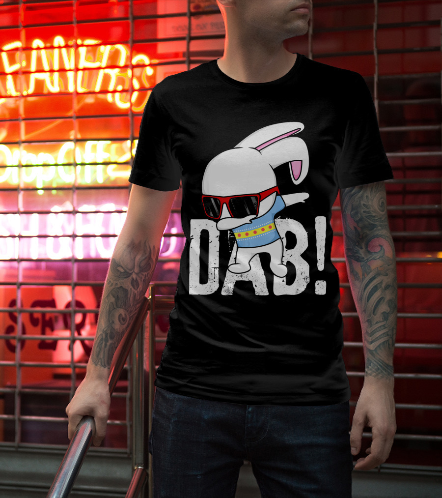 Dabbing Bunny Hip Hop Easter Dab With Sunglasses T-Shirt