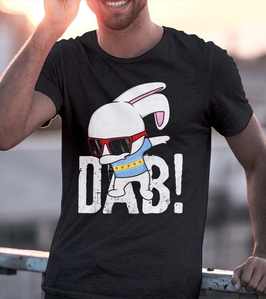 Dabbing Bunny Hip Hop Easter Dab With Sunglasses T-Shirt