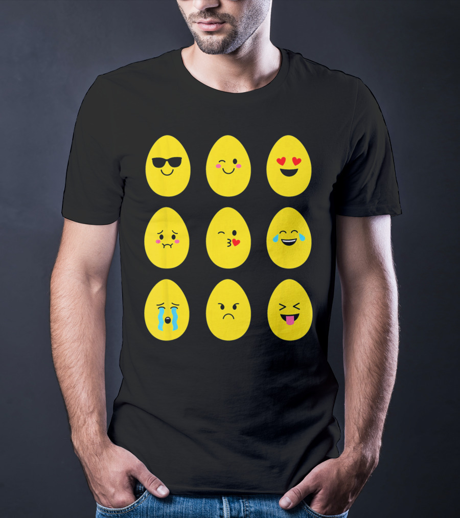 Funny Easter Emoticon Egg Faces With Expressions T-Shirt