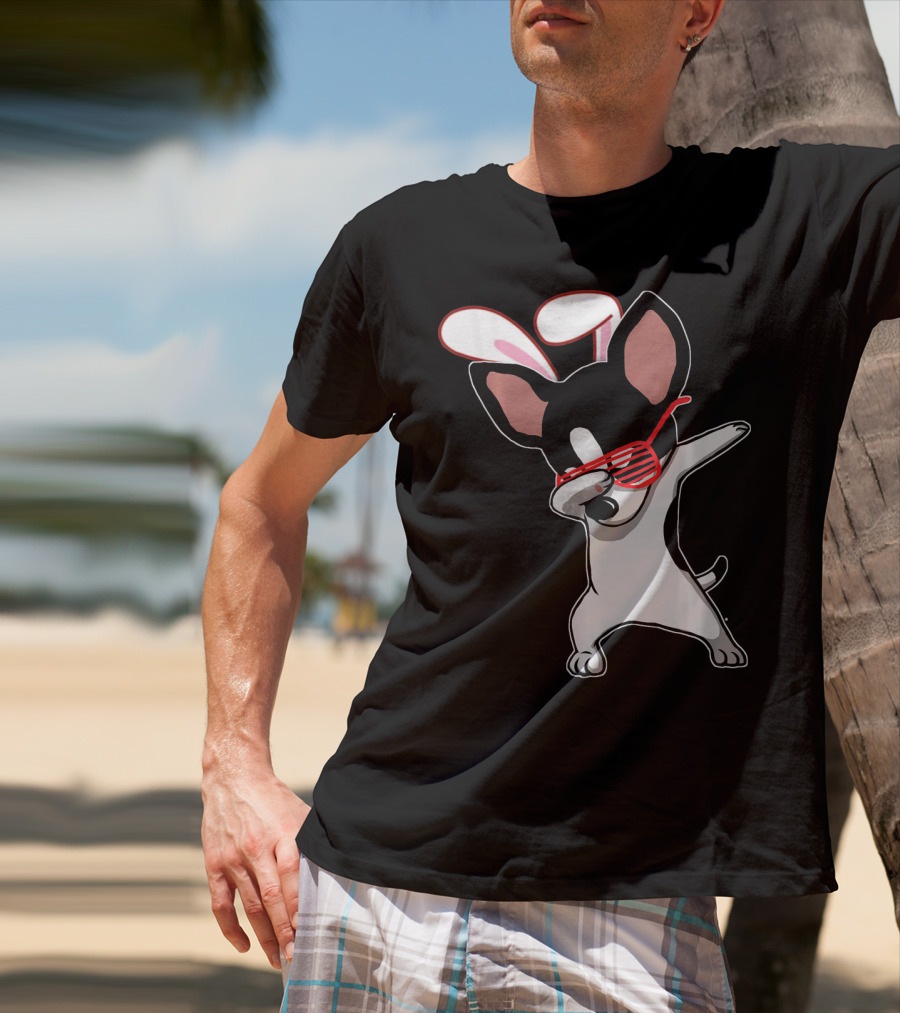 Easter Bunny Dabbing Chihuahua With Bunny Ears And Sunglasses T-Shirt