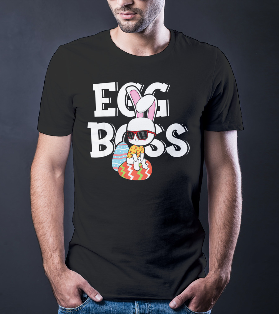 EGG BOSS Funny Easter Egg Bunny With Sunglasses T-Shirt