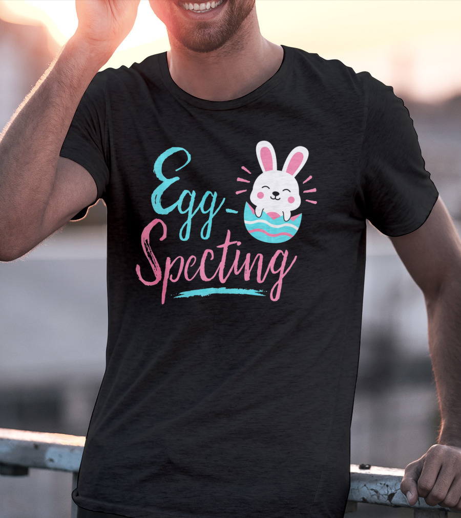 Egg-Specting Funny Easter Bunny In Decorated Egg T-Shirt