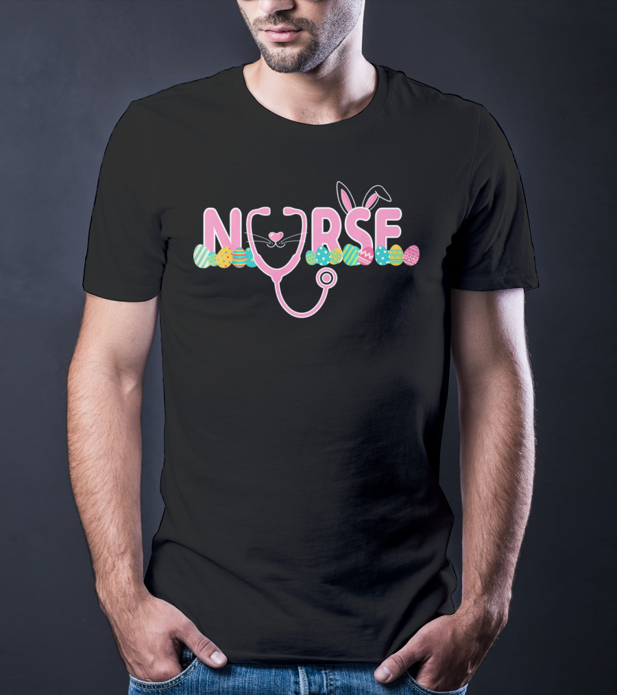 Nurse Stethoscope Easter Egg Bunny Ears T-Shirt