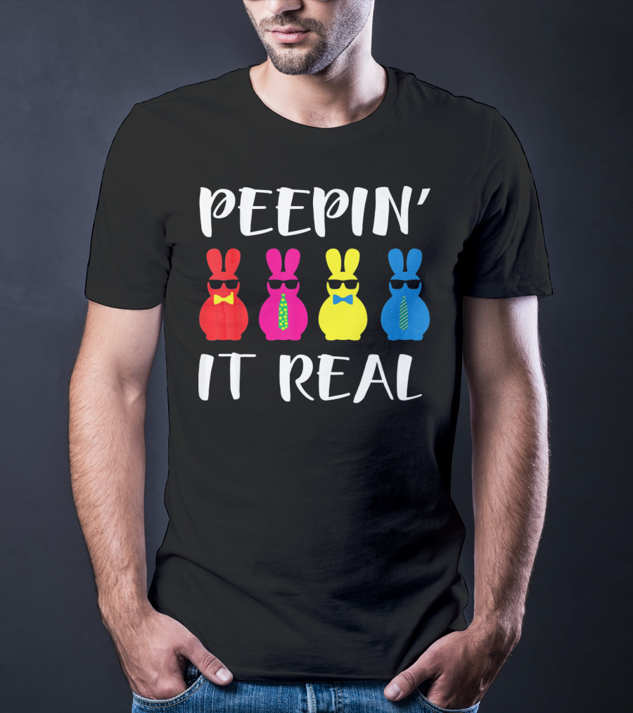 Peepin It Real Easter Bunni Sunglasses Bowties And Ties T-Shirt