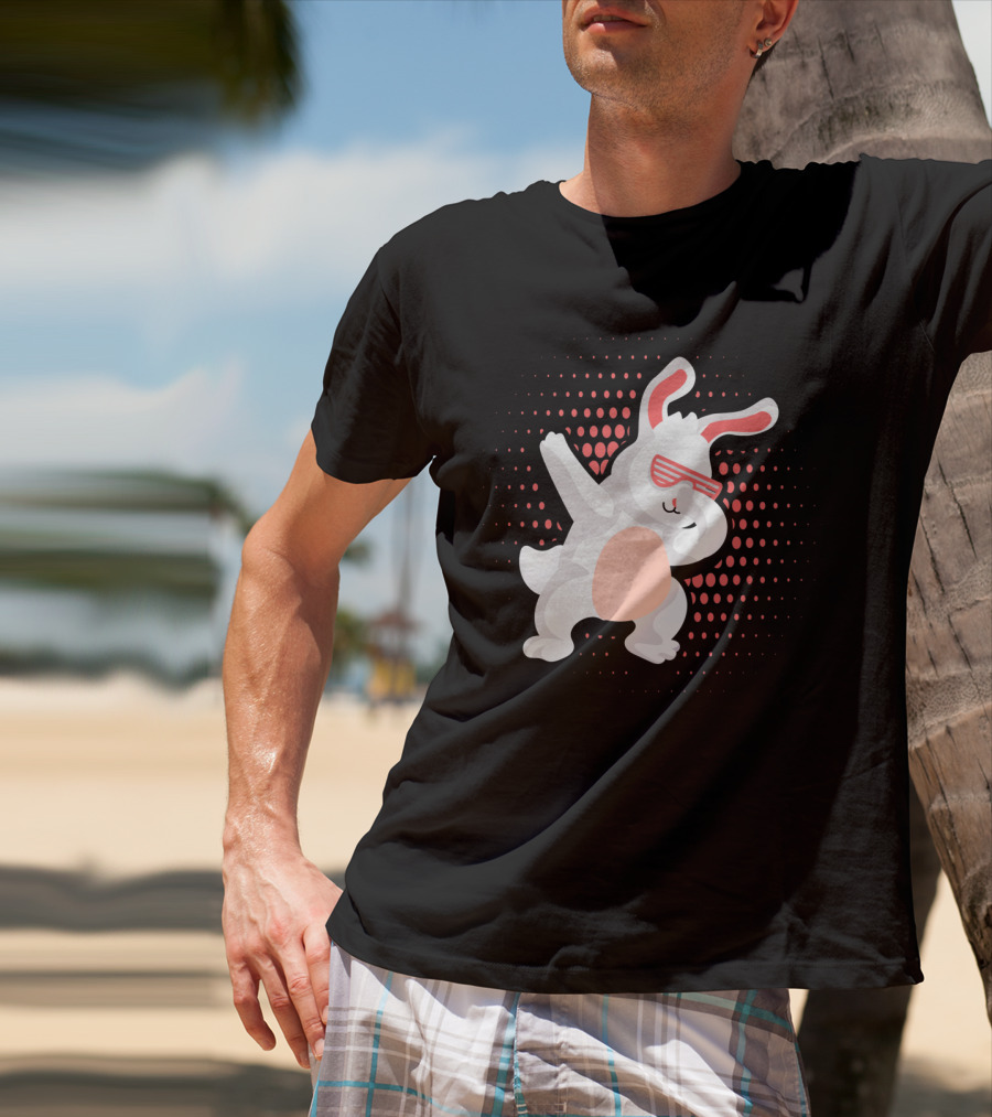 Funny Dabbing Hip Hop Bunny Easter With Shades T-Shirt
