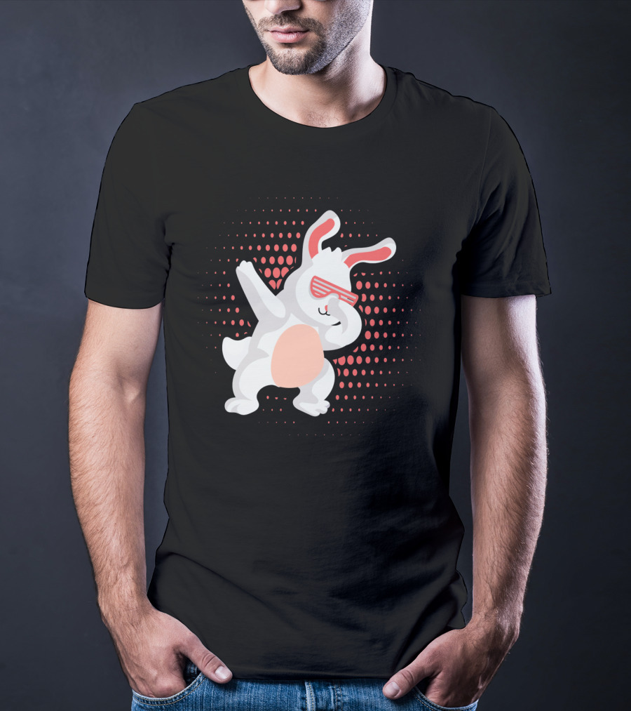 Funny Dabbing Hip Hop Bunny Easter With Shades T-Shirt