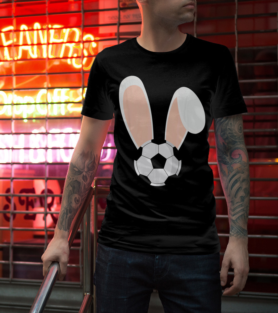 Easter Rabbit Bunny Ears Soccer Ball Combination T-Shirt