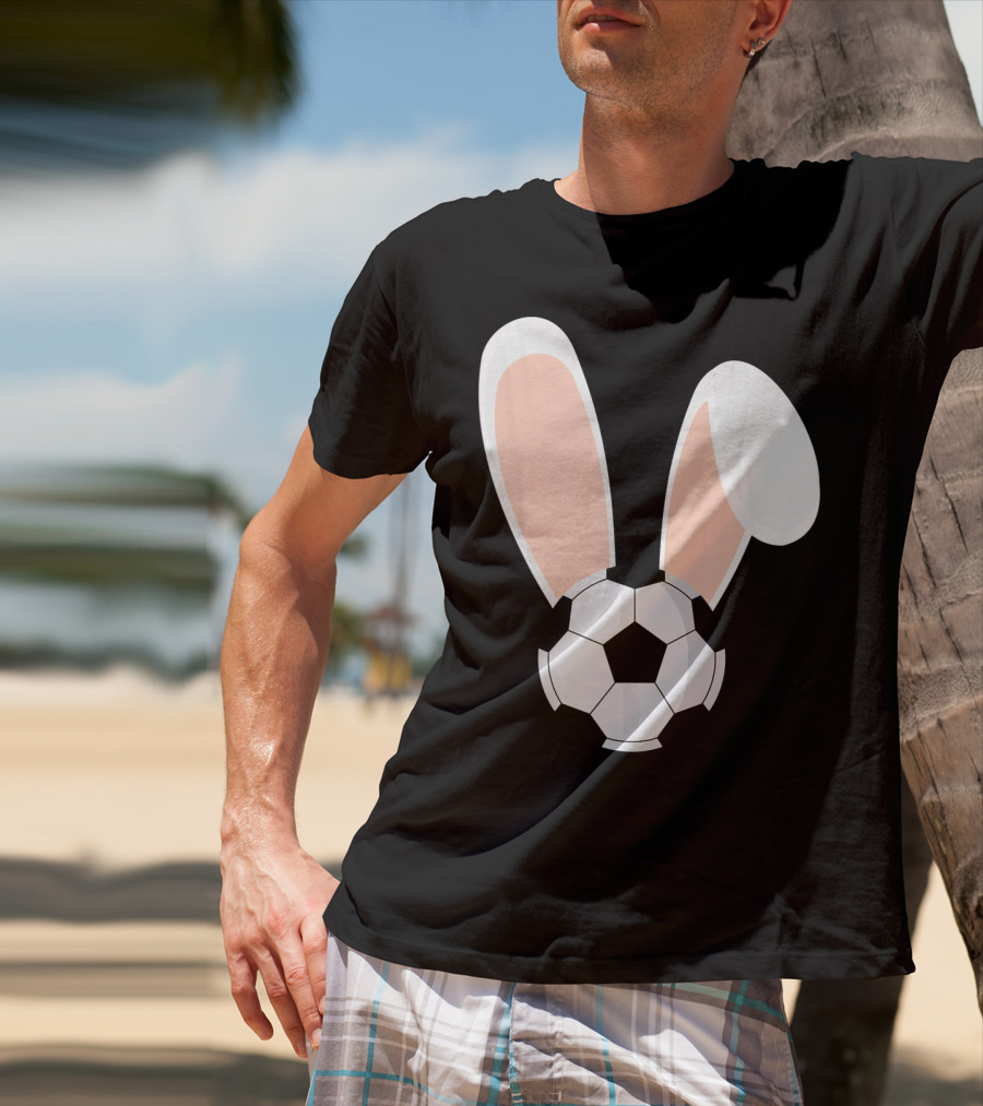 Easter Rabbit Bunny Ears Soccer Ball Combination T-Shirt