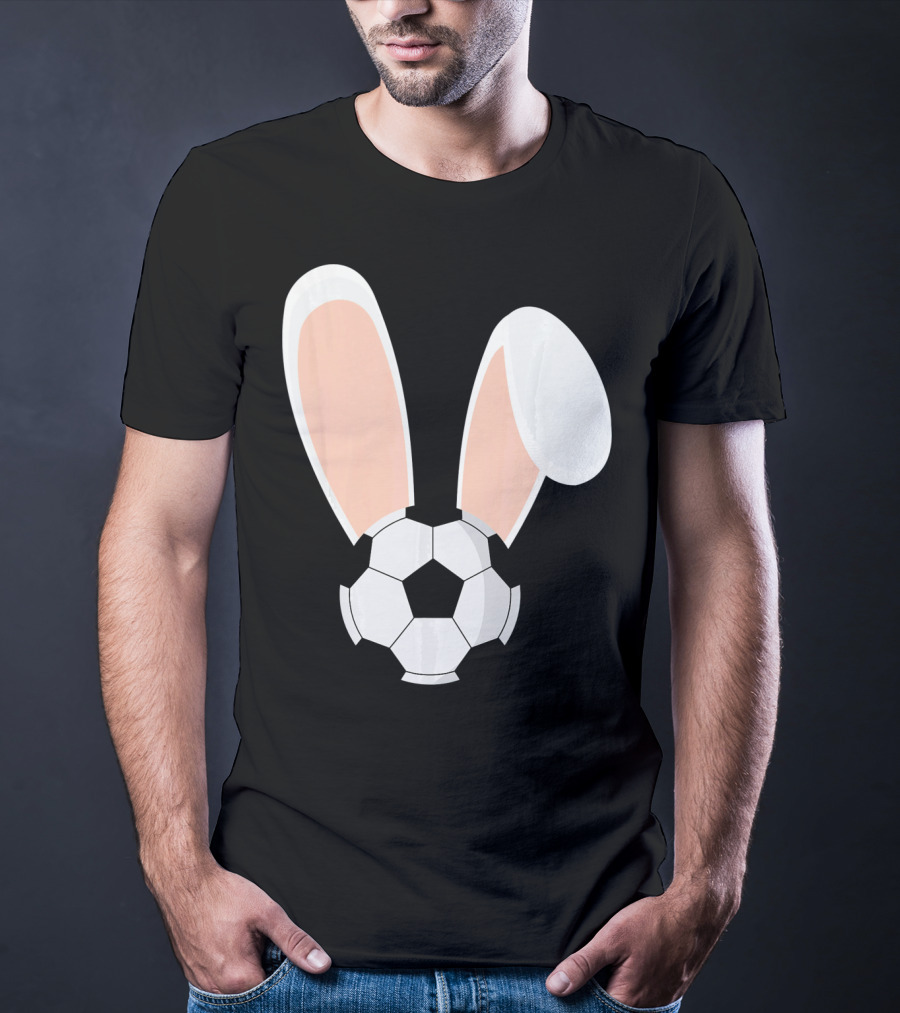 Easter Rabbit Bunny Ears Soccer Ball Combination T-Shirt