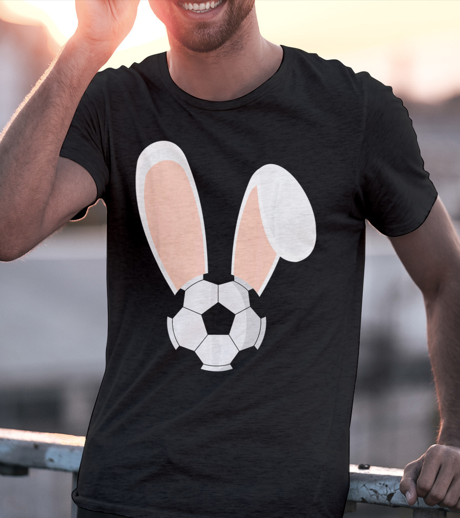 Easter Rabbit Bunny Ears Soccer Ball Combination T-Shirt