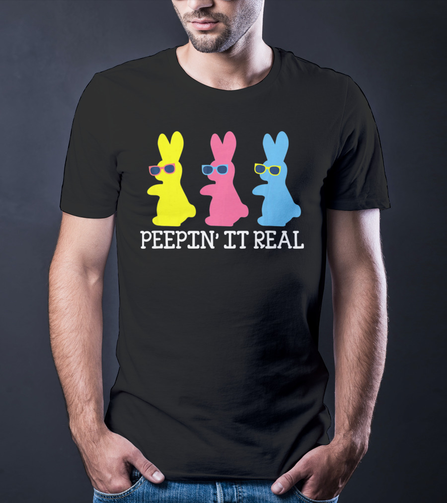 Peepin It Real Colorful Easter Bunny Sunglasses Trio T-Shirt