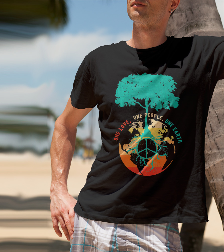 One Love One People One Earth Peace Tree T-Shirt