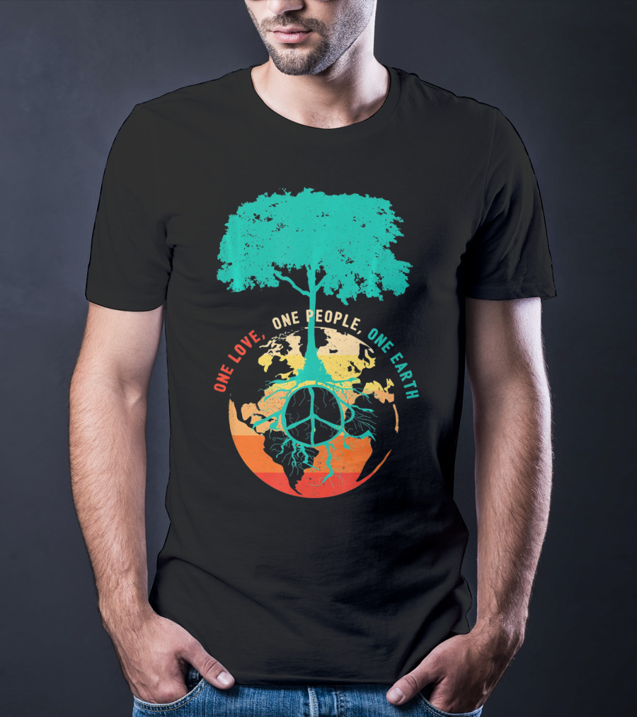 One Love One People One Earth Peace Tree T-Shirt