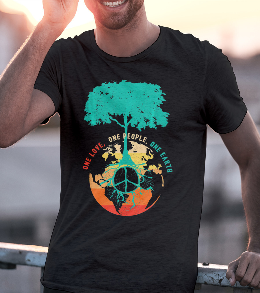 One Love One People One Earth Peace Tree T-Shirt