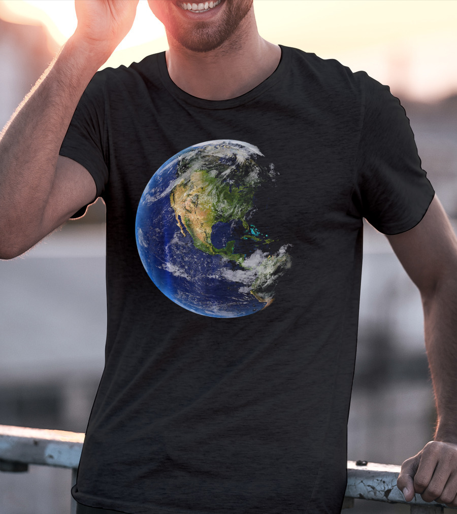 Planet Earth North America Globe T-Shirt