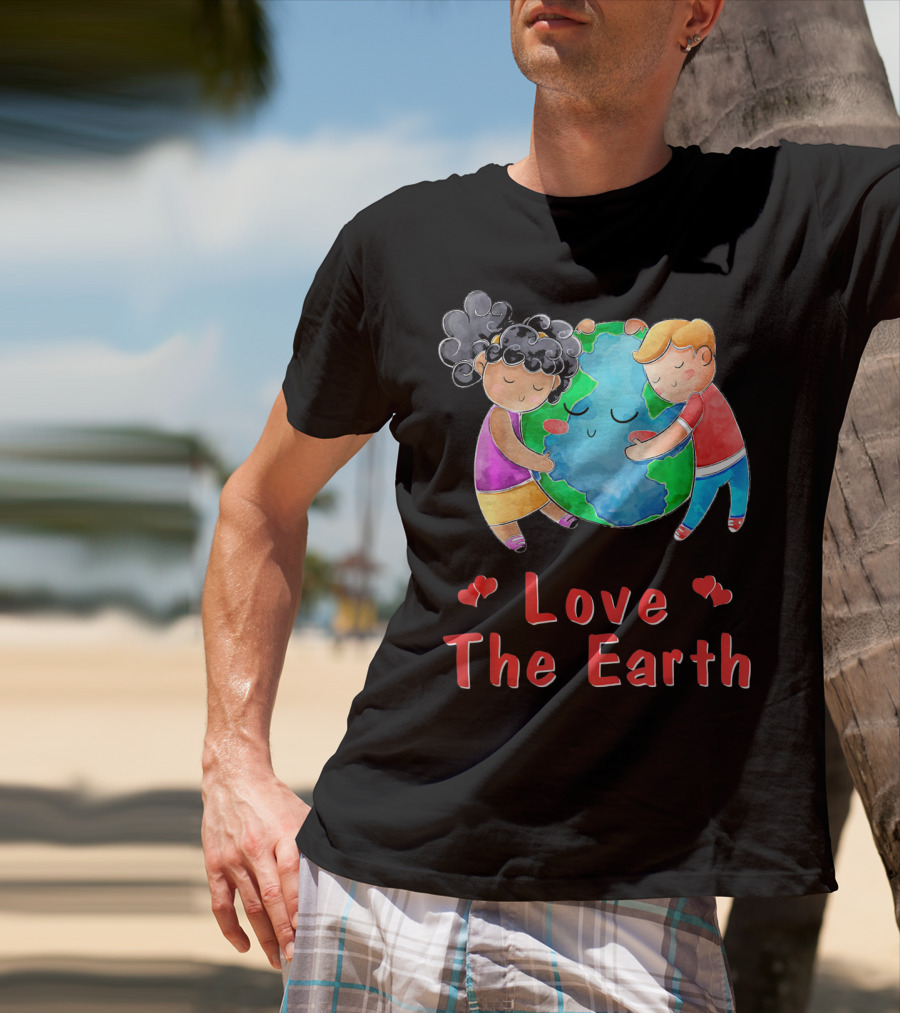 Love The Earth Children Hugging Globe T-Shirt