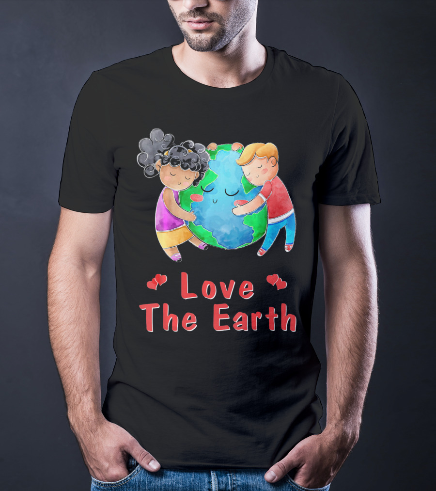 Love The Earth Children Hugging Globe T-Shirt