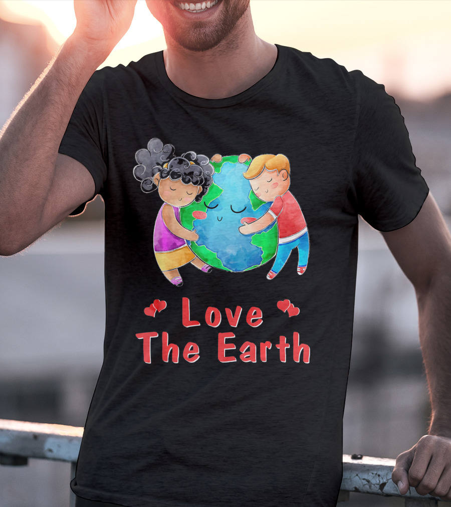 Love The Earth Children Hugging Globe T-Shirt