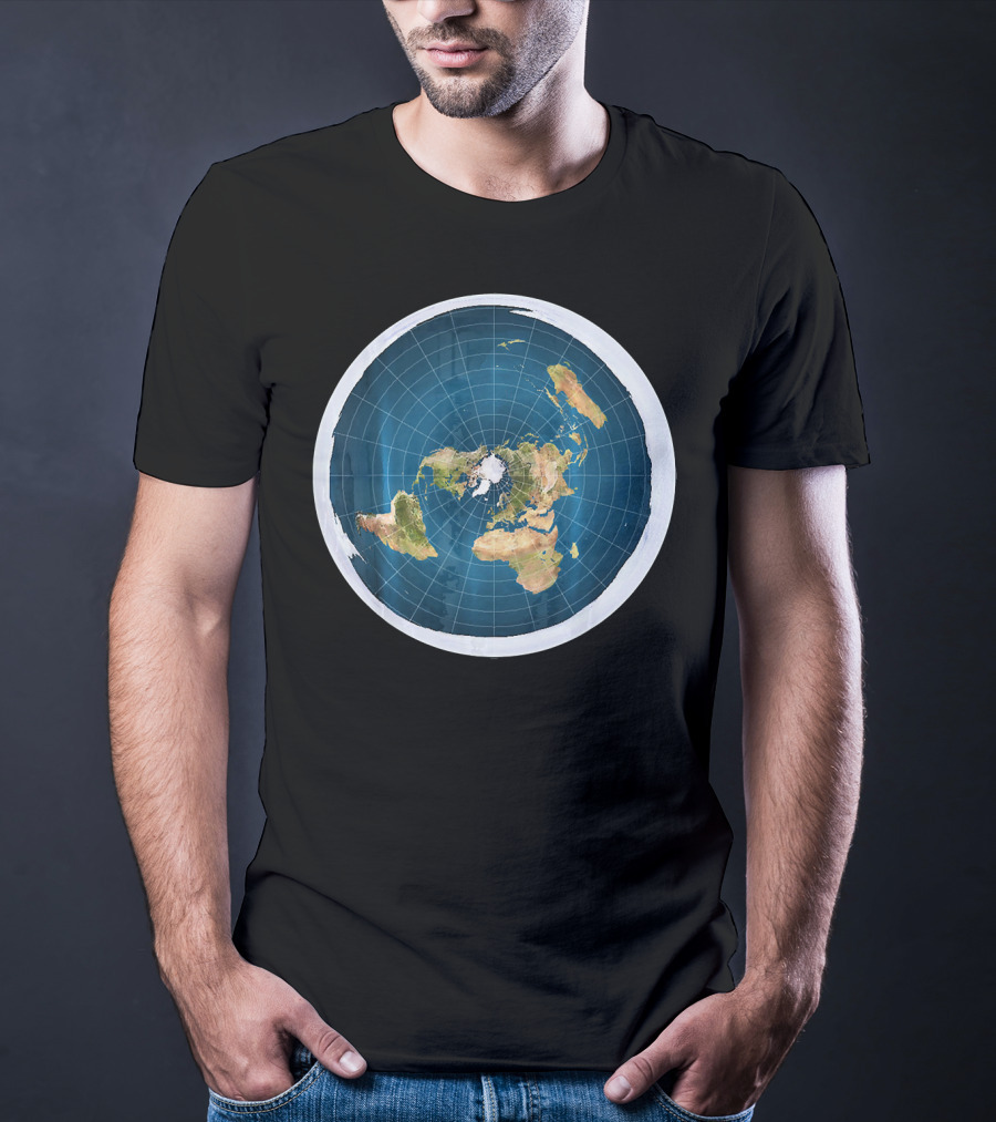 Map Of The Flat Earth Circular Projection T-Shirt