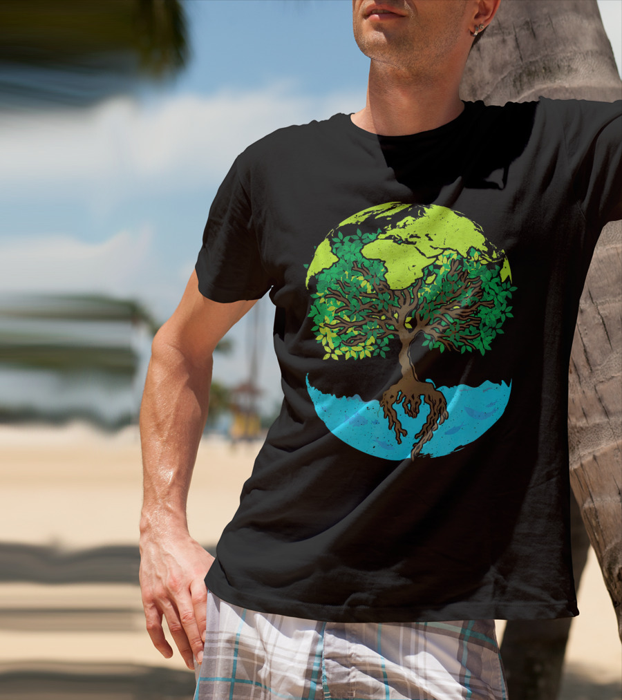 World Environment Earth Day Save The Tree Planet Nature Conservation T-Shirt