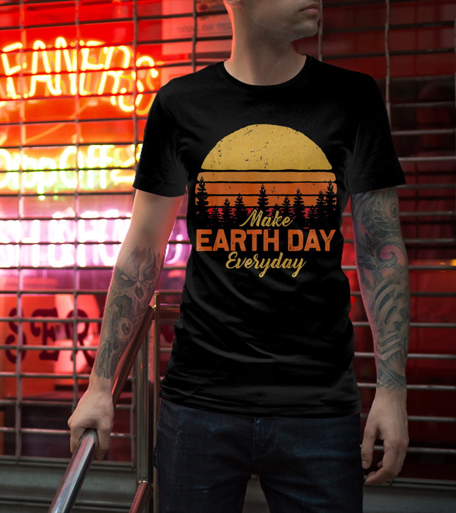 Make Earth Day Everyday Sunset Forest T-Shirt