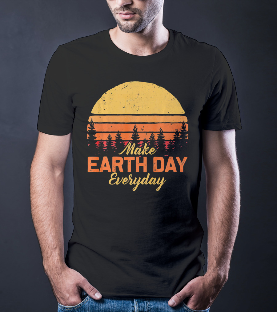 Make Earth Day Everyday Sunset Forest T-Shirt