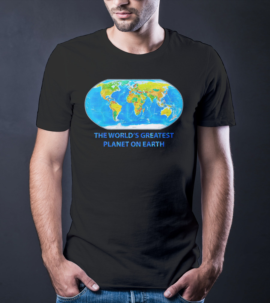 The World's Greatest Planet On Earth Map T-Shirt