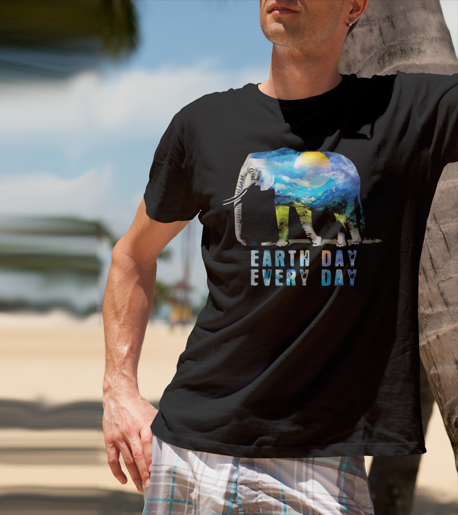 Elephant Earth Day Every Day Nature Scene T-Shirt