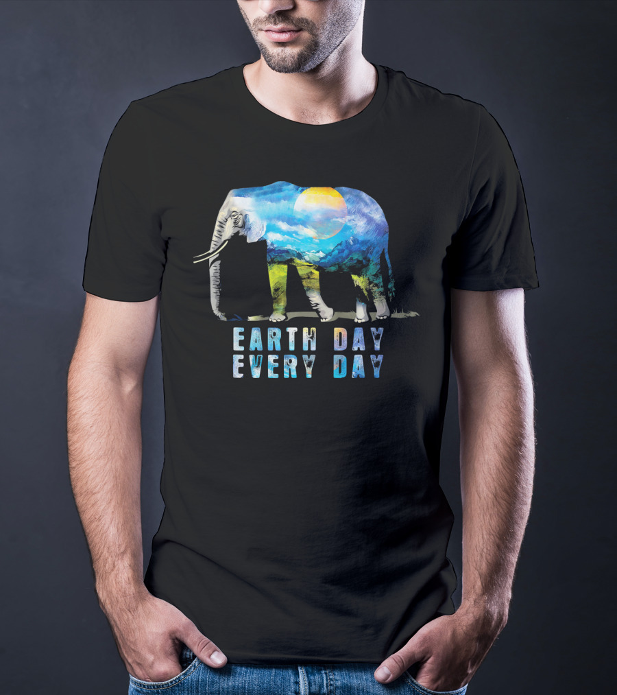 Elephant Earth Day Every Day Nature Scene T-Shirt