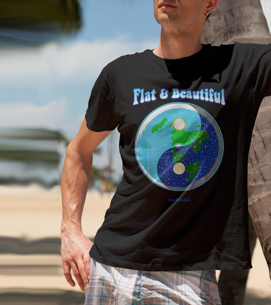 Flat And Beautiful Earth Ying Yang #earthisflat T-Shirt