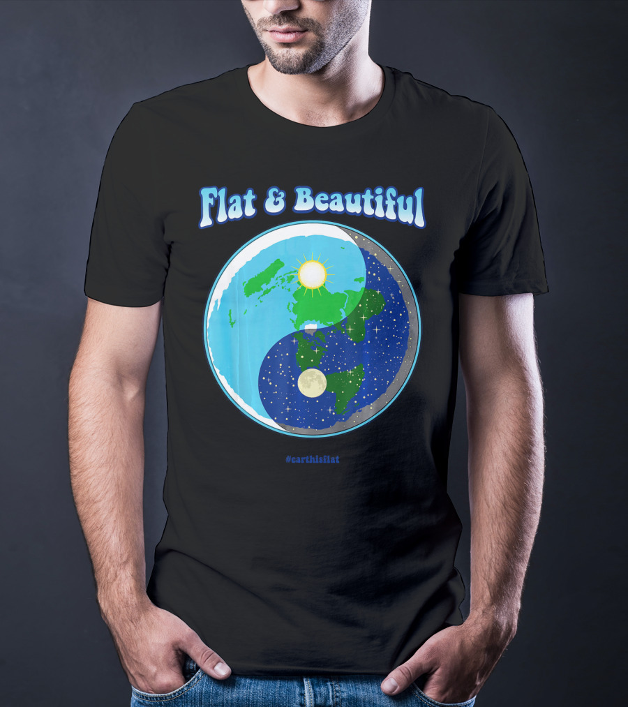 Flat And Beautiful Earth Ying Yang #earthisflat T-Shirt