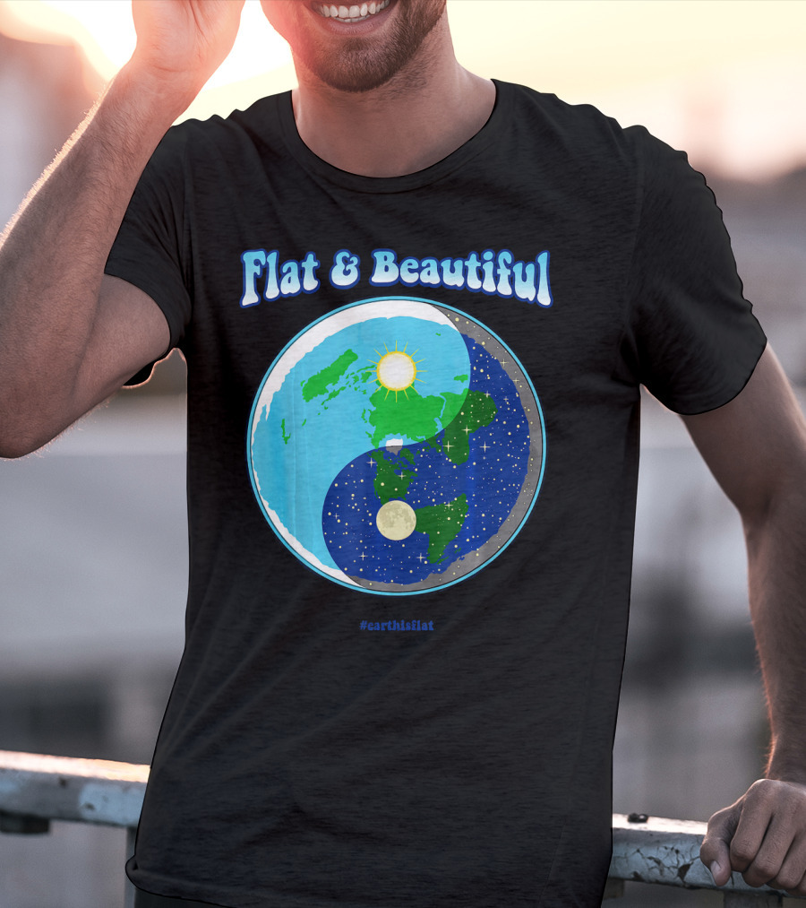 Flat And Beautiful Earth Ying Yang #earthisflat T-Shirt