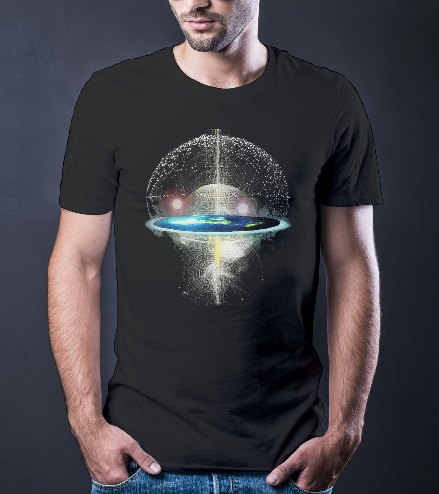Flat Earth Cosmic Celestial Universe Symmetry T-Shirt