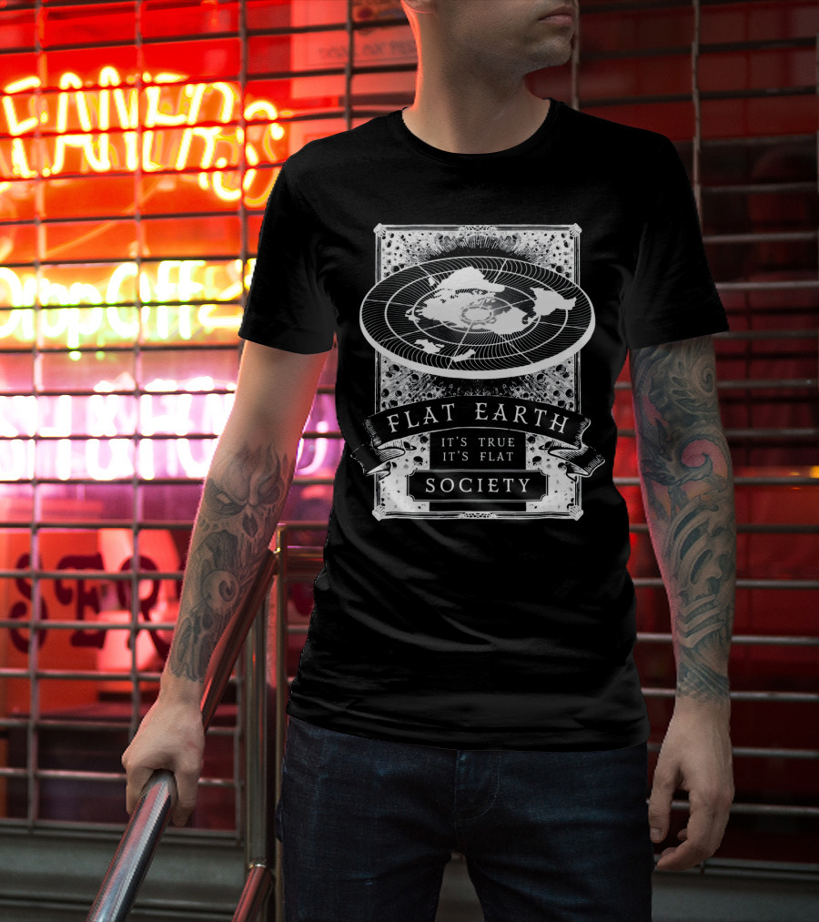Vintage Flat Earth Society It's True It's Flat T-Shirt