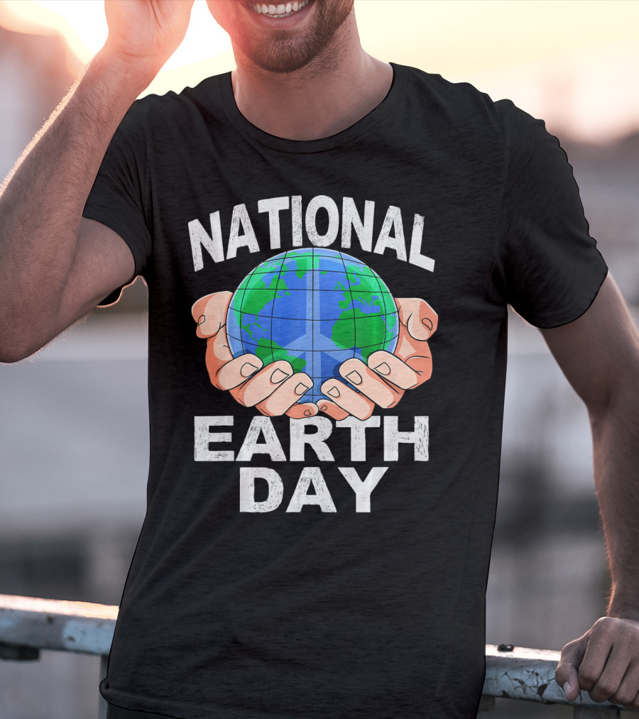 National Earth Day Nature Hands Holding Globe April T-Shirt