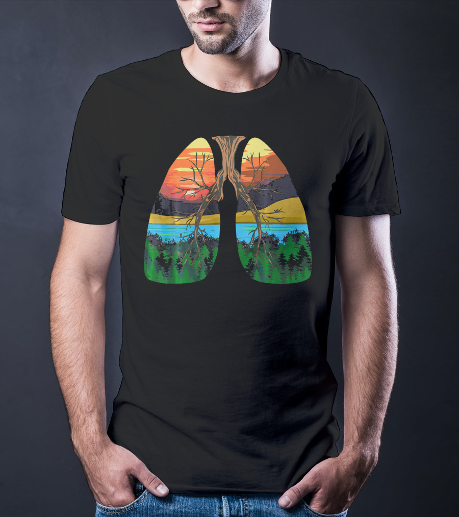 Lungs Of Nature With Forest Landscape For Earth Day Environment T-Shirt