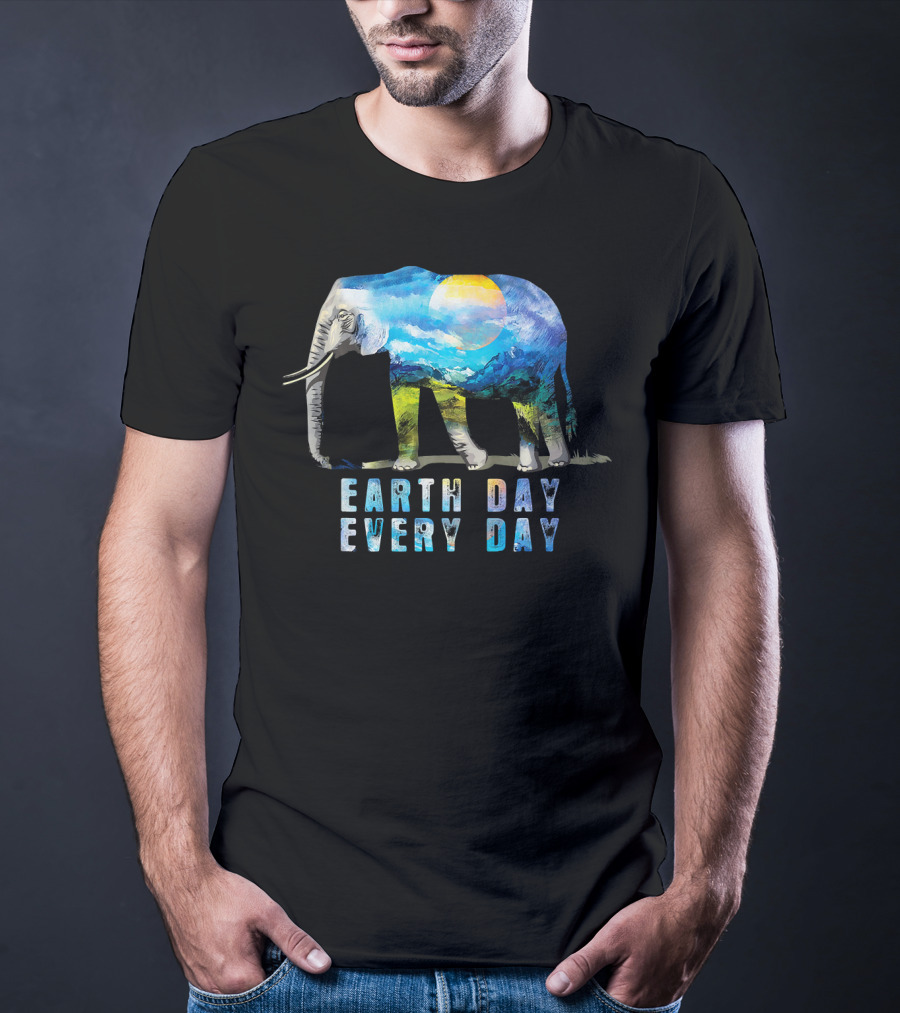 Earth Day Every Day Elephant Love T-Shirt