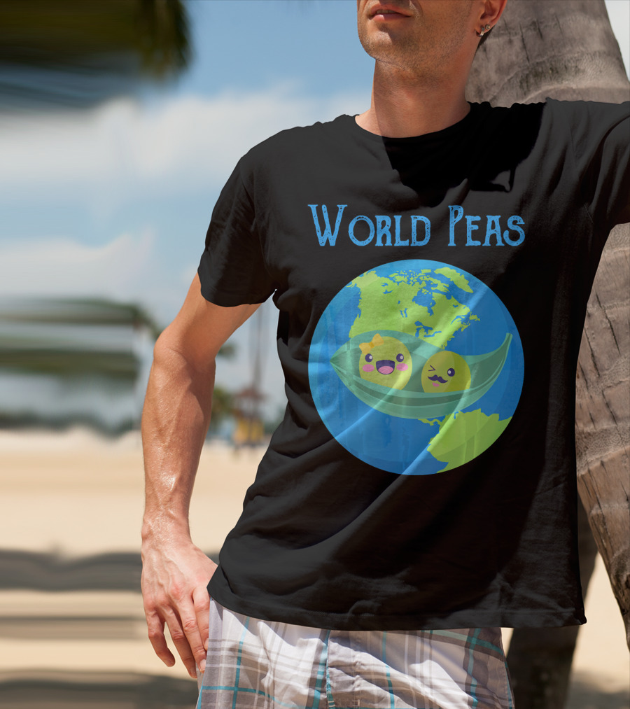 World Peas Funny World Peace Pun Earth Peas T-Shirt