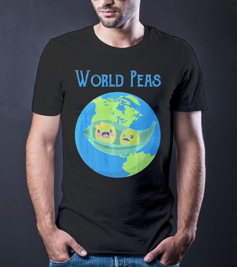 World Peas Funny World Peace Pun Earth Peas T-Shirt